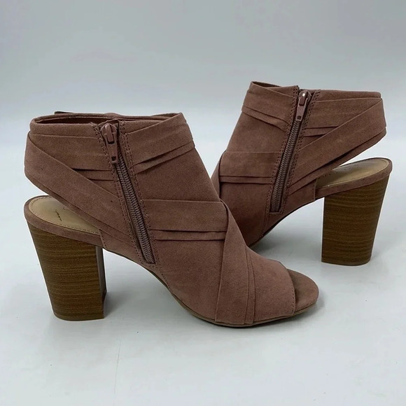 LC Lauren Conrad Womens  Ankle Boots Shoes Bootie Party Mauve Side Bow - Picture 3 of 6